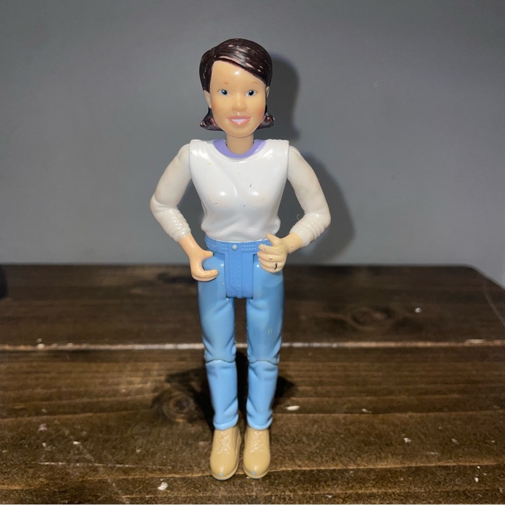 Fisher-Price Loving Family Dollhouse Dark Haired Mom Mother Woman Blue Pant 2000